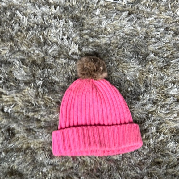 J.Crew Pink Wool Beanie with Pompom - Picture 2 of 4